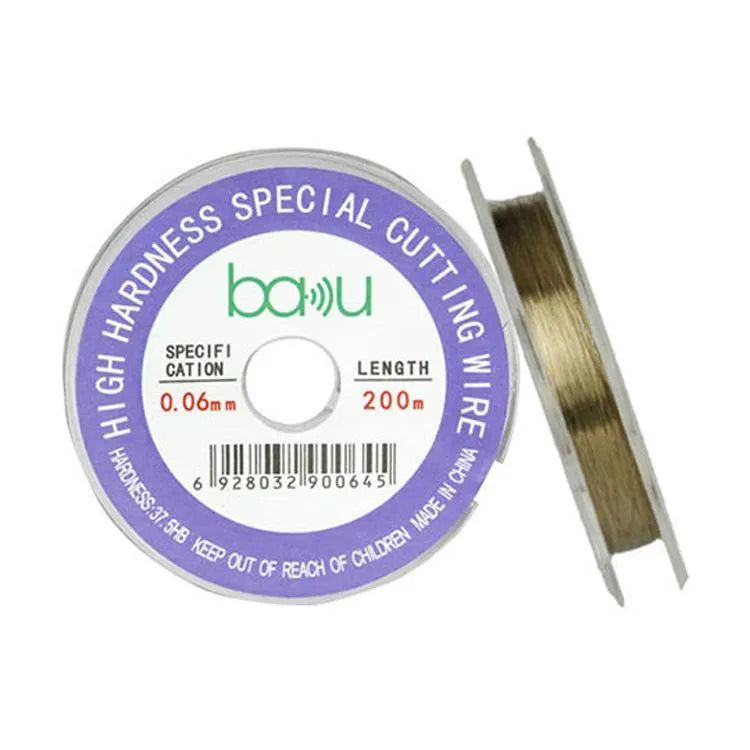 BAKU 0,06 mm 200 m/329 ft koolstofstalen zeefscheider snijdraad voor reparatie van LCD-schermen van smartphones en tablets