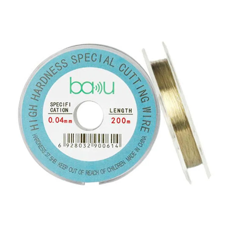 BAKU 0,04 mm 200 m/329 ft koolstofstalen zeefscheider snijdraad voor reparatie van LCD-schermen van smartphones en tablets