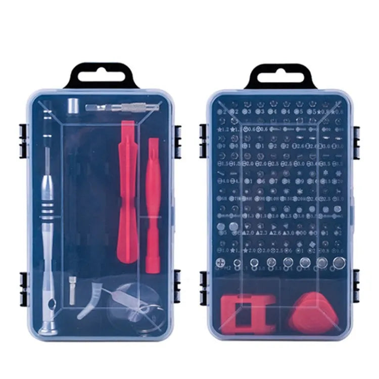 110 in 1 horloge mobiele telefoon demontage onderhoudstool multifunctionele chroom vanadium stalen schroevendraaier set (zwart rood)