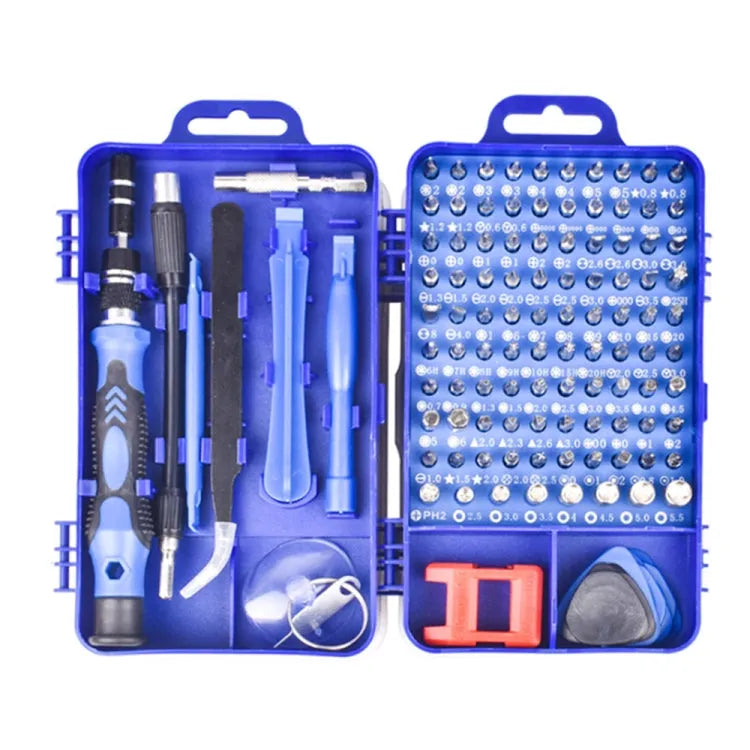 115 in 1 precisie schroevendraaier mobiele telefoon computer demontage onderhoudsgereedschapset (blauw)
