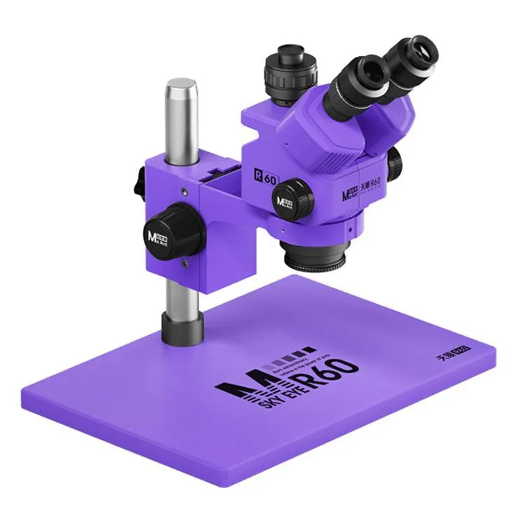 MaAnt Sky Eye R60 7-60X Kleurrijke Trinoculaire Microscoop met Grote Voet (Paars)