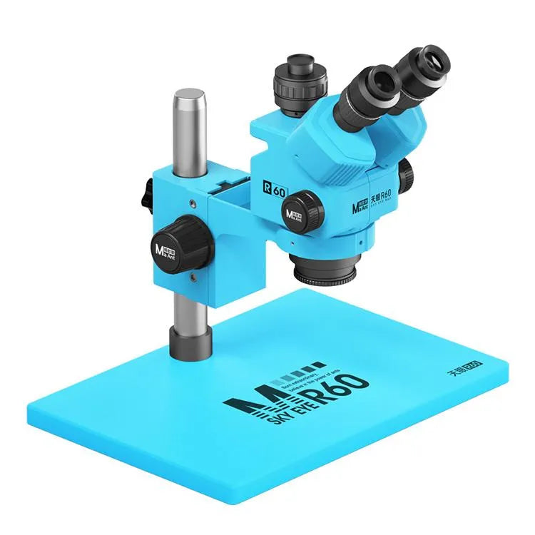 MaAnt Sky Eye R60 7-60X Kleurrijke Trinoculaire Microscoop met Grote Voet (Blauw)