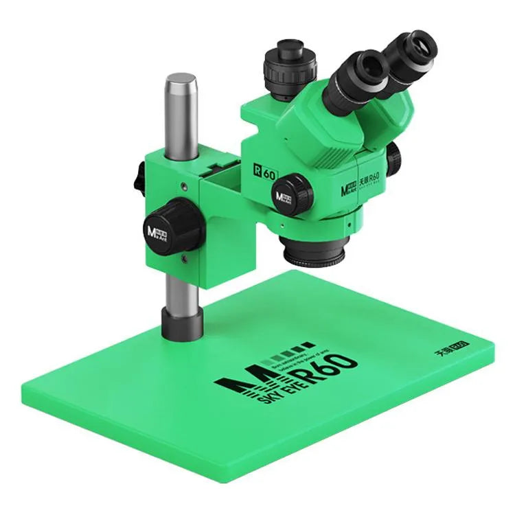 MaAnt Sky Eye R60 7-60X Kleurrijke Trinoculaire Microscoop met Grote Voet (Groen)