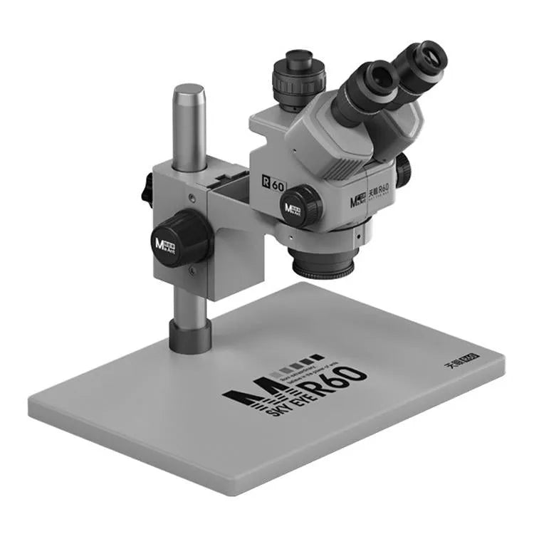 MaAnt Sky Eye R60 7-60X Kleurrijke Trinoculaire Microscoop met Grote Voet (Grijs)