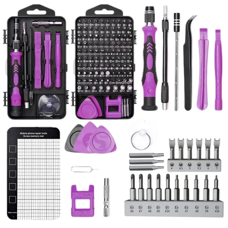 122 in 1 Precisie Magnetische Schroevendraaier Kit (Paars)