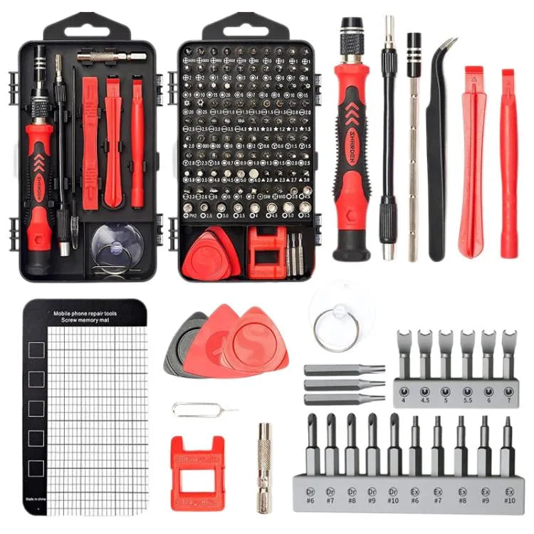 122 in 1 Precisie Magnetische Schroevendraaier Kit (Rood)