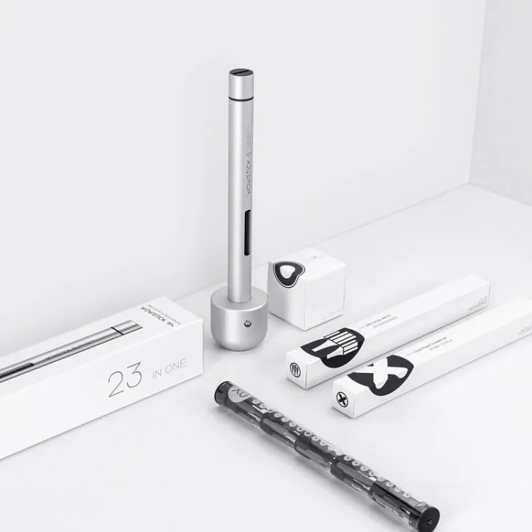 WOWSTICK 1P + 23-in-1 elektrische mini-schroevendraaierset met metalen basis