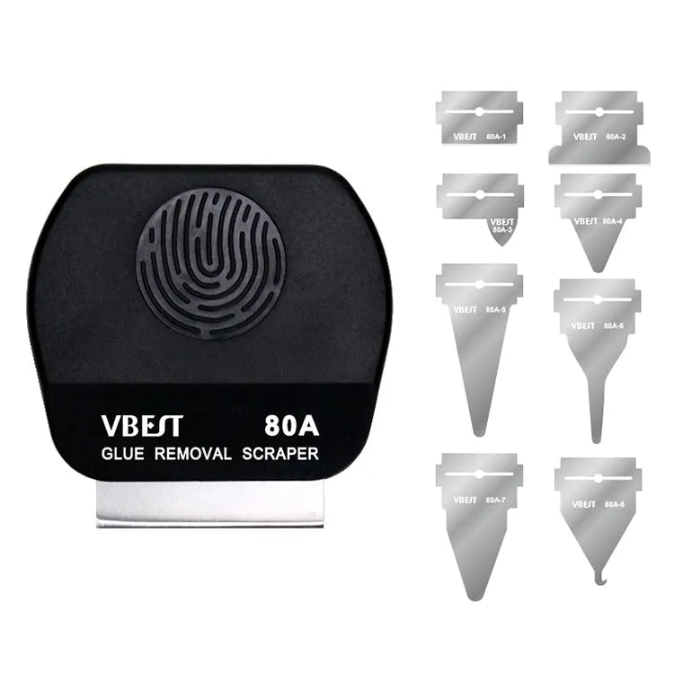 BEST VBST-80A 8-in-1 roestvrijstalen multifunctionele magnetische dubbelzijdige lijmverwijderingsschraperset