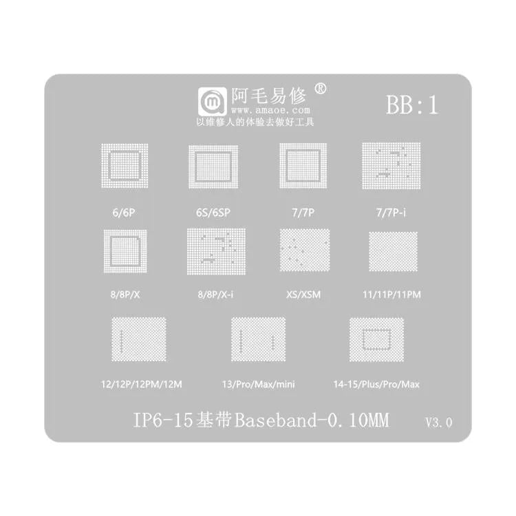 AMAOE 0,12 mm reballing stencil voor iPhone 6-15 serie basisband
