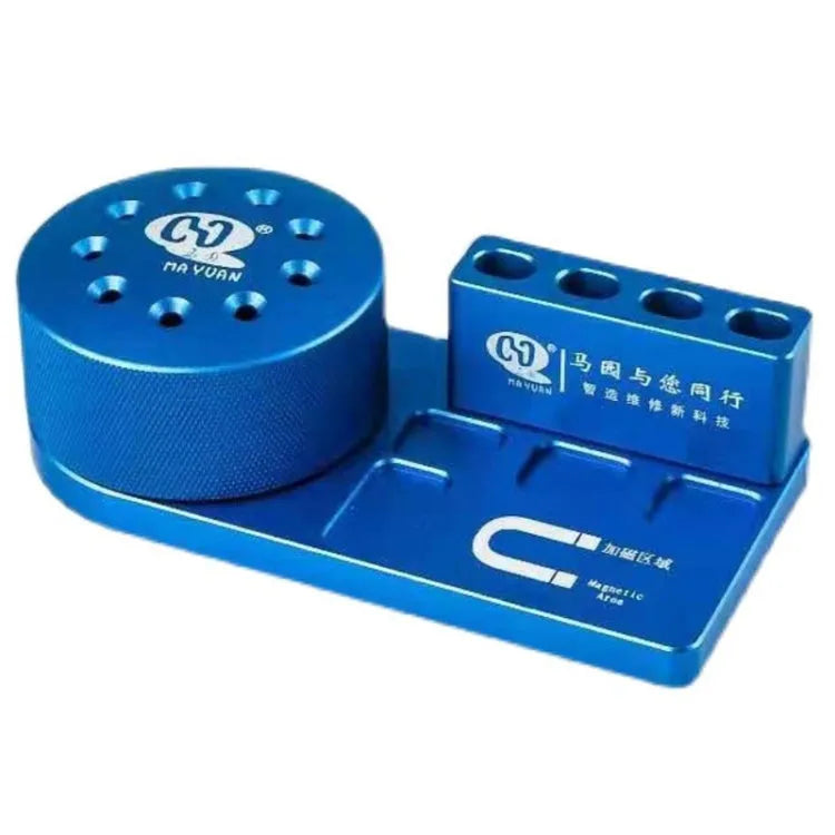 MaYuan Schroevendraaier Opbergrek Roterende Basis Metalen Schroevendraaier Opbergdoos (Blauw)