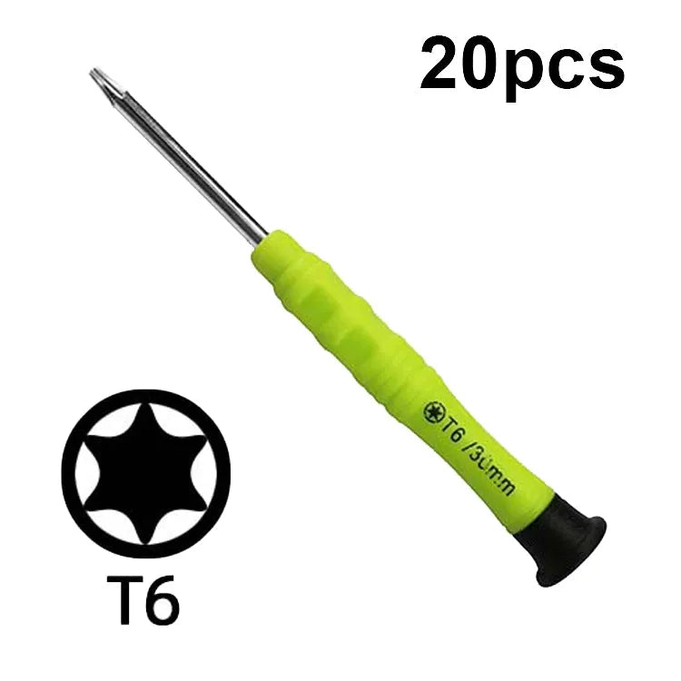 20 stks Mini Schroevendraaier Antislip Mobiele Telefoon Demontage Onderhoud Gereedschap, Serie: T6