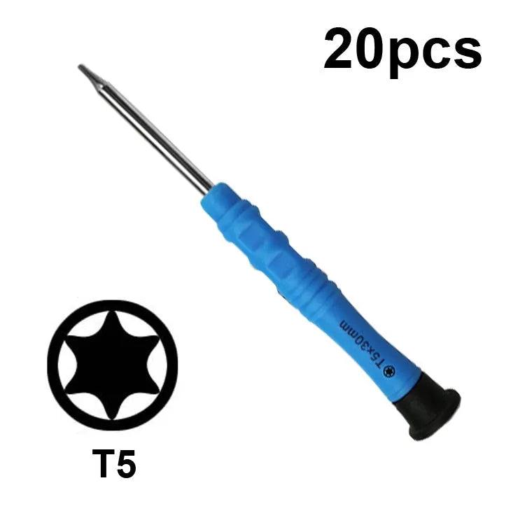 20 stks Mini Schroevendraaier Antislip Mobiele Telefoon Demontage Onderhoud Gereedschap, Serie: T5
