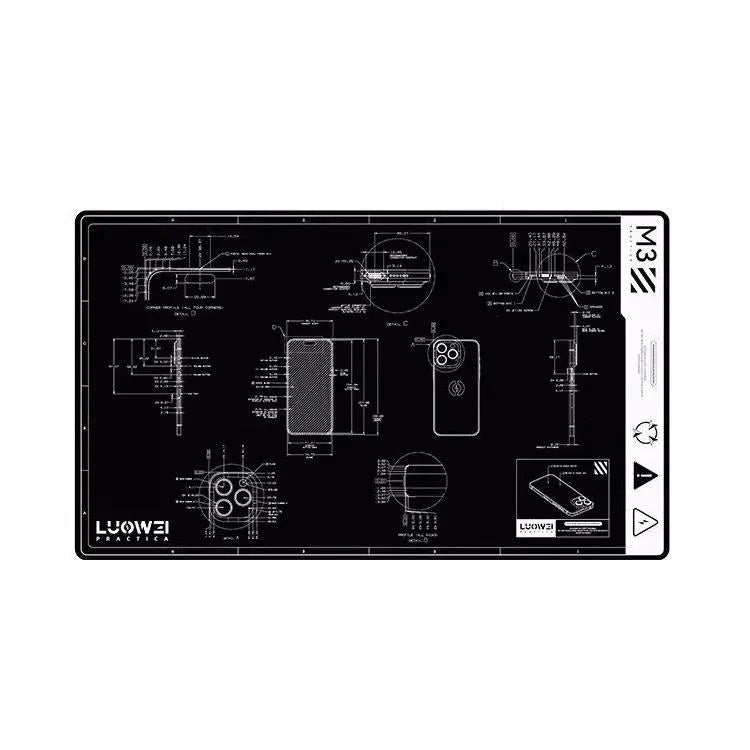 LUOWEI M3 27 inch mobiele telefoon computer reparatie werkbank warmte-isolatie mat hoge temperatuur bestendige geurloze siliconen mat
