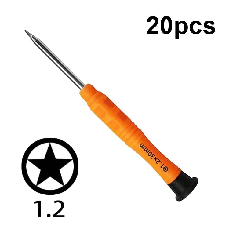 20 stks Mini Schroevendraaier Antislip Mobiele Telefoon Demontage Onderhoud Gereedschap, Serie: 1.2 Five Star