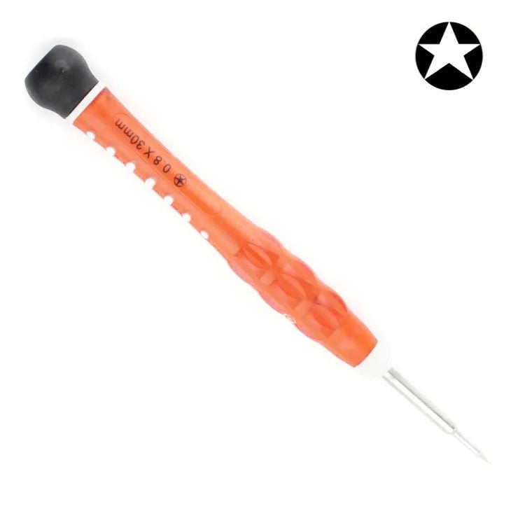 Professionele reparatie tool Open tool 0,8 x 30 mm Pentacle Tip Socket schroevendraaier (oranje)