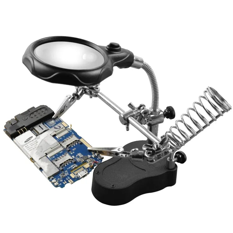 16126-A 3.5X/12X LED Light Stand Type horlogereparatieloep met extra clip