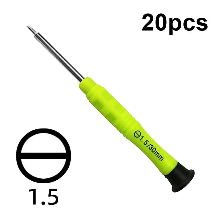 20 stks Mini Schroevendraaier Antislip Mobiele Telefoon Demontage Onderhoud Gereedschap, Serie: 1.5 Recht