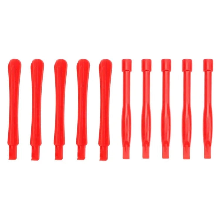 10 stuks mobiele telefoon reparatie tool Spudgers (5 stuks rond + 5 stuks vierkant) (rood)
