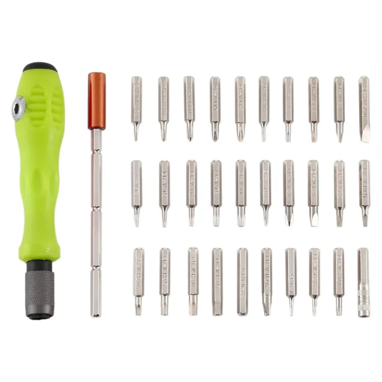 32-in-1 CRV stalen mobiele telefoon demontage reparatiegereedschap Multifunctionele combinatie schroevendraaierset (grijsgroen)