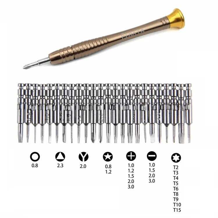 JIAFA JF-8129 24-in-1 professionele multifunctionele schroevendraaierset met draagtas (goud)