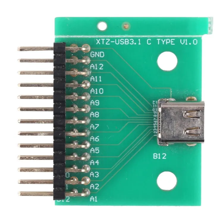 Dubbelzijdig positief en negatief type C vrouwelijke testbord USB 3.1 met PCB 24P vrouwelijke connector
