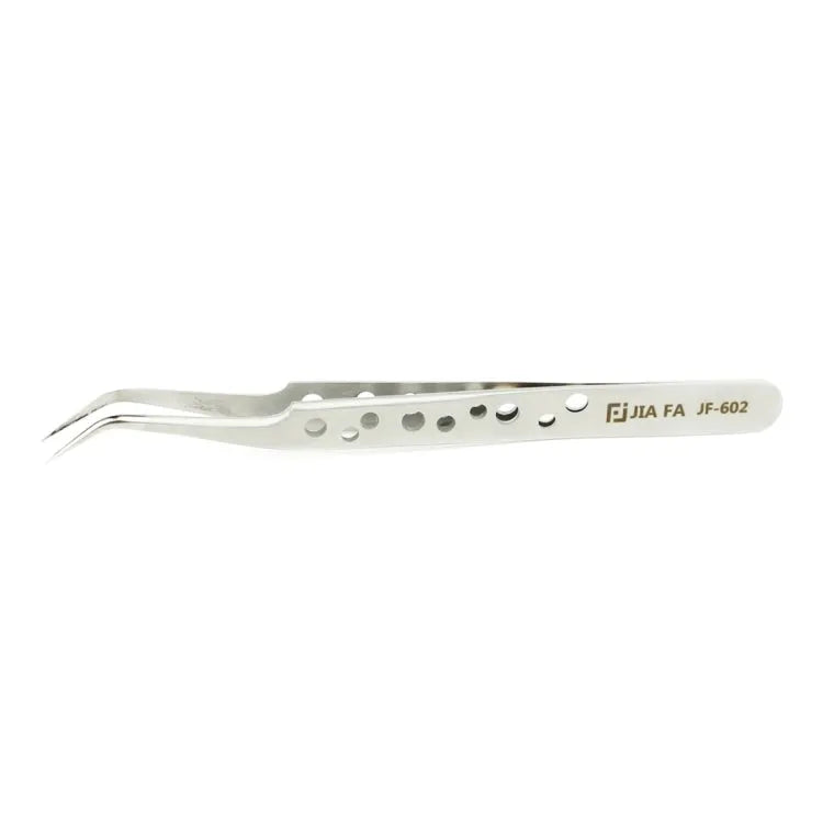 JIAFA JF-602 Zeer sterke pincet met gebogen punt (zilver)