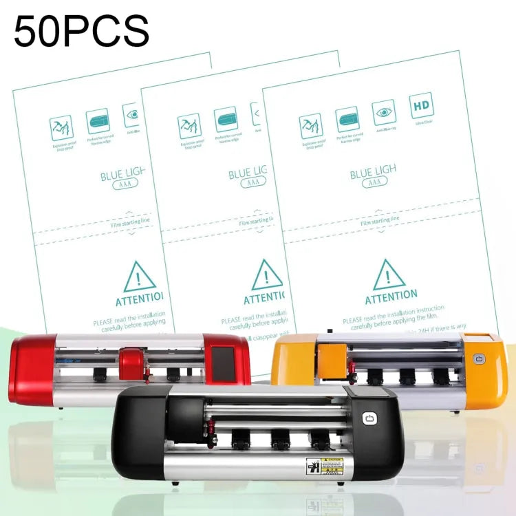 50 STUKS F0004 Anti Blue-RayTPU Soft Film Supplies voor Protector Cutter