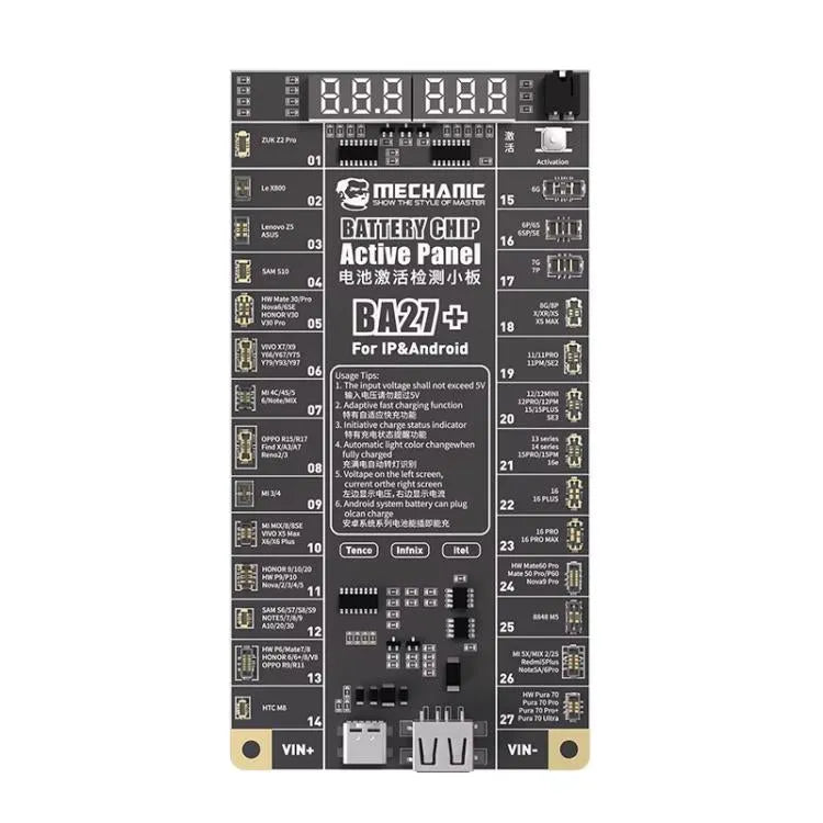 Monteur BA27+ 4.2V laagspanningsbatterijchipactiveringskaart voor iPhone 8-16 Pro Max / de meeste Android-apparaten