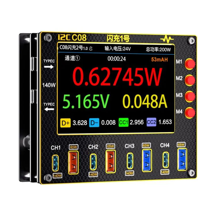 i2C C08 Flash Charger nr. 1 Digitale golfvormampèremeter met ladingdetectie / spanningsmeting, type: standaardeditie