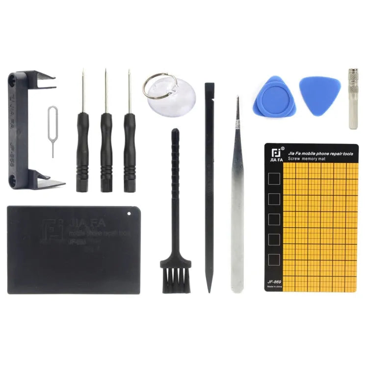 JF-8147 14-in-1 metalen + plastic iPhone-speciale reparatieset voor demontage