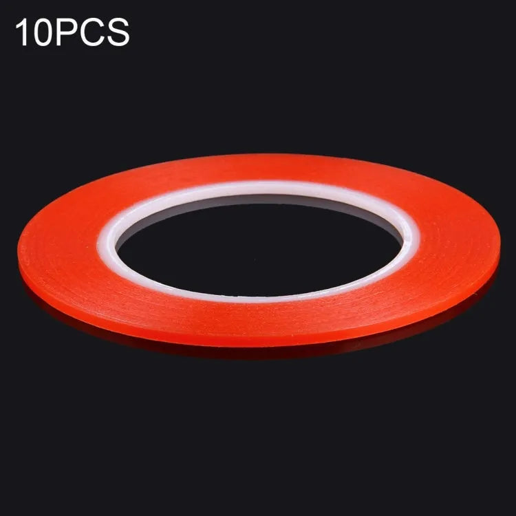 10 STKS 3 mm breedte dubbelzijdige zelfklevende stickertape, lengte: 25 m (rood)