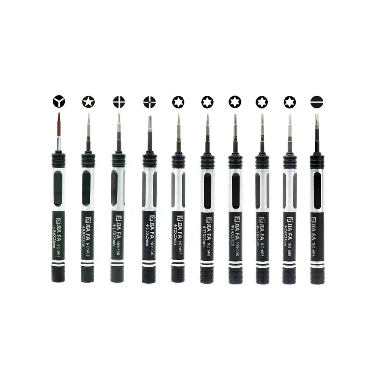 JF-8134 10 in 1 Multi-model beschikbaar metalen mobiele telefoon reparatie tool Combinatie schroevendraaier