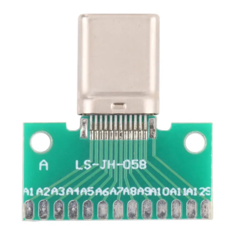Dubbelzijdig positief en negatief type C Mannelijke testbord USB 3.1 met PCB 24-pin gelast