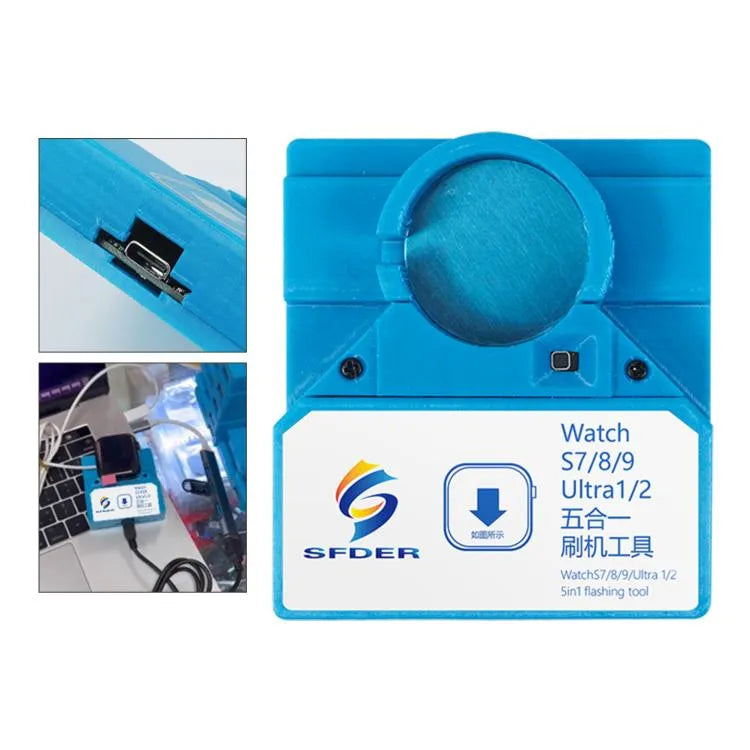 SFDER 5-in-1 flashtool voor Apple Watch Series 7/8/9/Ultra 1 & 2 met verbeterde Type-C-interface