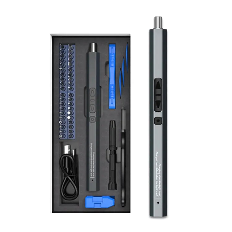 51 in 1 oplaadbare mini elektrische schroevendraaierset met 3LED-verlichting (blauw)