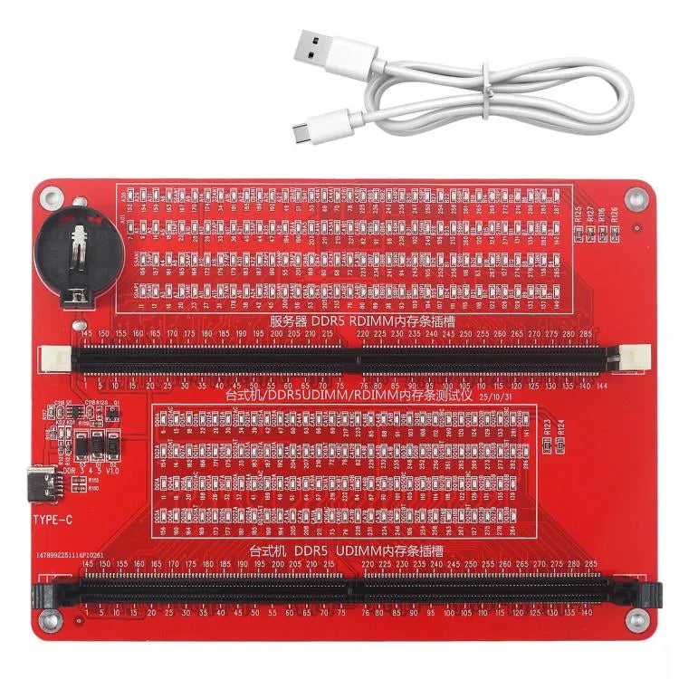 HuiMinTONG Desktop DDR5 UDIMM/RDIMM Servergeheugenmodule testtool met indicatielampje
