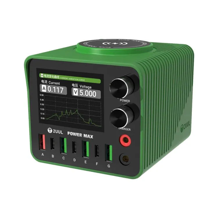 2UUL PC01 POWER MAX 200W Multi-Port Oplader Verstelbare Voltage Voeding, Stekker: US Stekker
