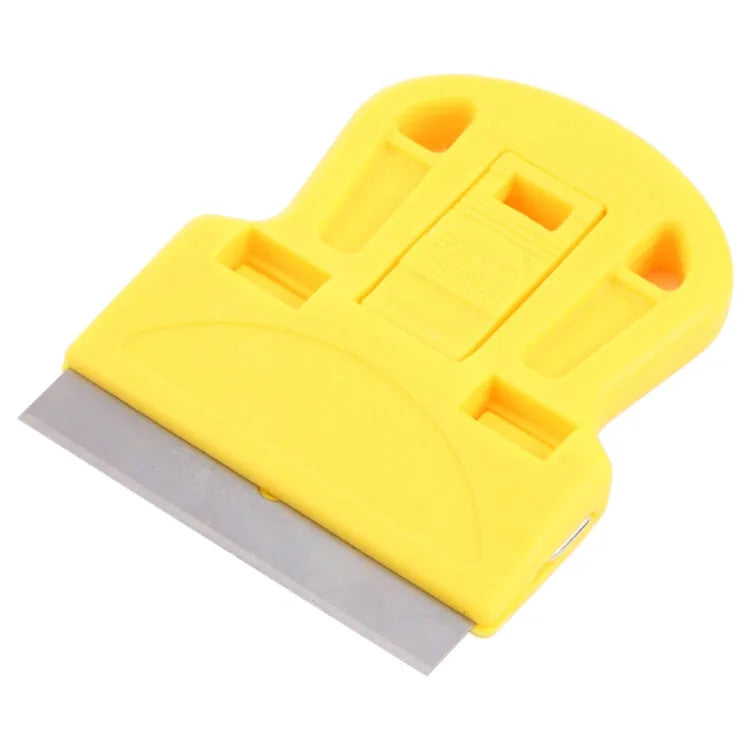 Lijm Remover Squeegee Sticker Cleaner Plastic Handvat Schraper (geel)