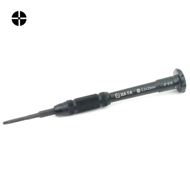 JIAFA JF-619-2.5 Hollow Cross Tip 2.5 x 30mm Reparatie Midden Bezel Schroevendraaier voor iPhone(Zwart)