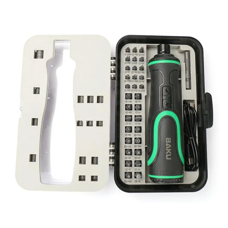 BAKU 41-in-1 elektrische schroevendraaierset met USB-C-opladen en dubbele LED-verlichting voor thuisreparaties en elektronica (BA-0001)