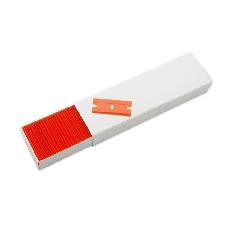 100 stuks / doos schraper vervang UV-lijm plastic dubbelzijdige schraperblad