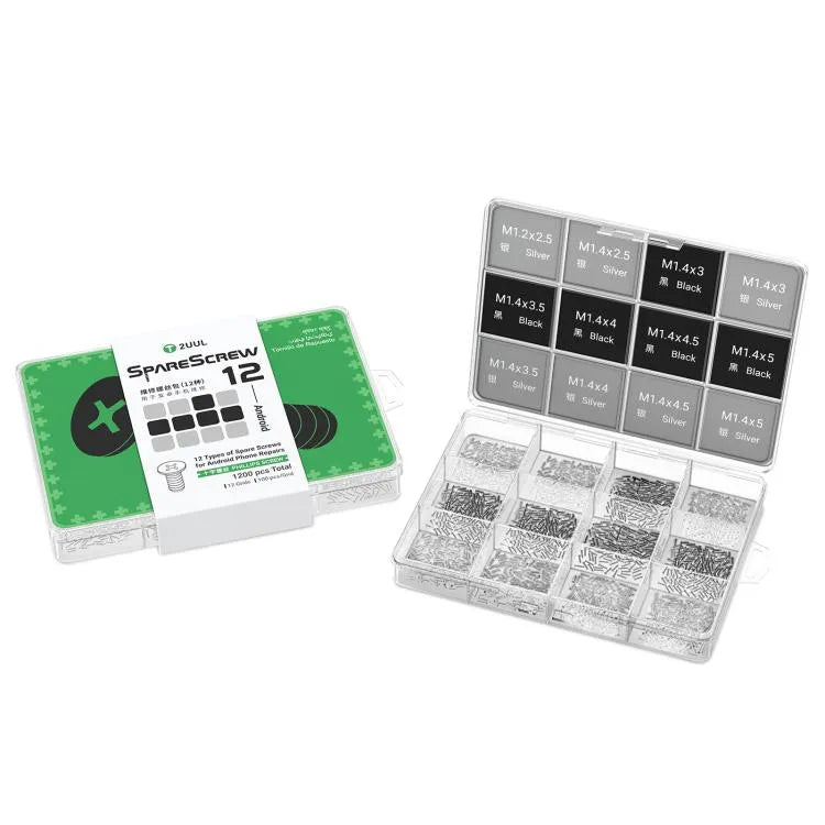 2UUL SC12 SpareScrew12 Phillips-schroevenset voor reparatie van de meeste Android-telefoons (1200 stuks/set)