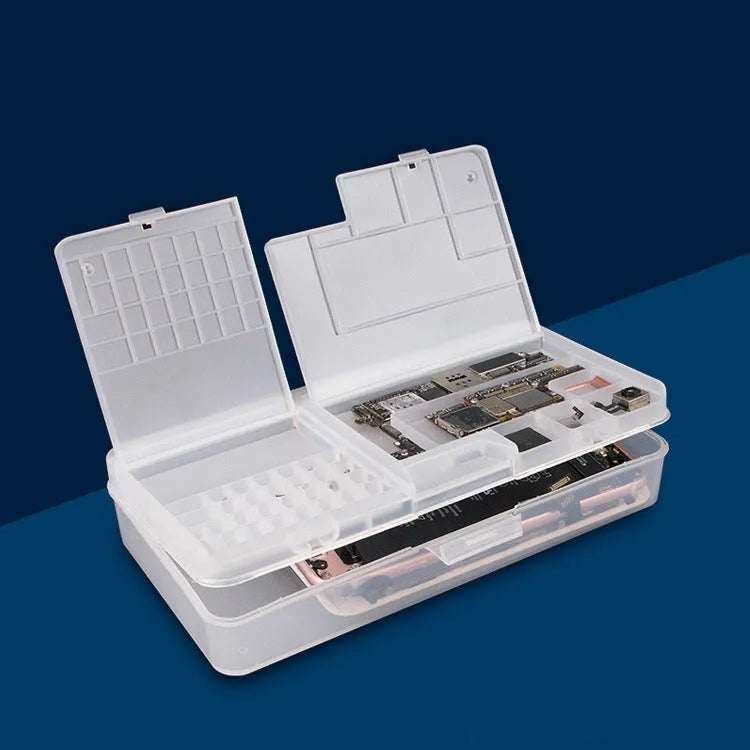 2 Stks Dubbellaags Clamshell Mobiele Telefoon Reparatie Onderdelen Omzet Box Mobiele Telefoon Demontage Schroef Component Opbergdoos