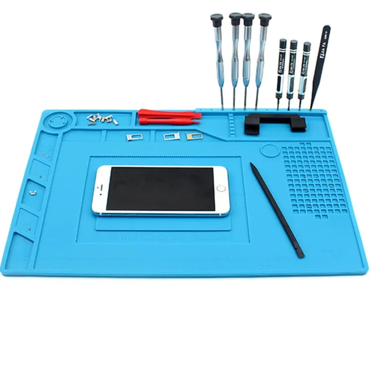 JIAFA S-150 Onderhoudsplatform Hittebestendig reparatie-isolatiekussen Siliconenmatten met schroevenpositie (blauw)