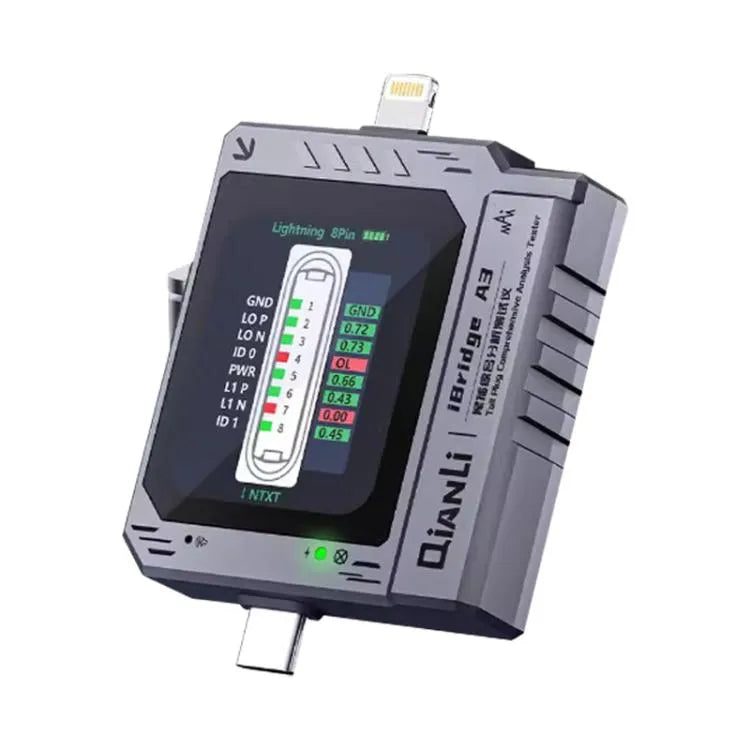 Qianli iBridge A3 Tail Plug Uitgebreide analysetester voor Lightning- en Type-C-interfaceapparaten