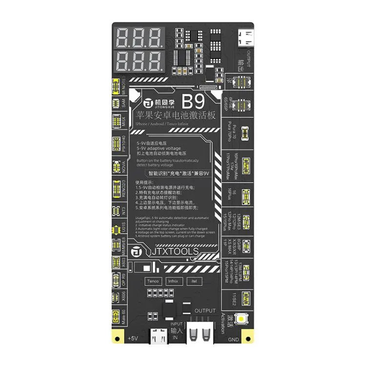 JTX B9 5-9V Akku-Ladeaktivierungskarte iPhone 6s-17 Pro Max Android