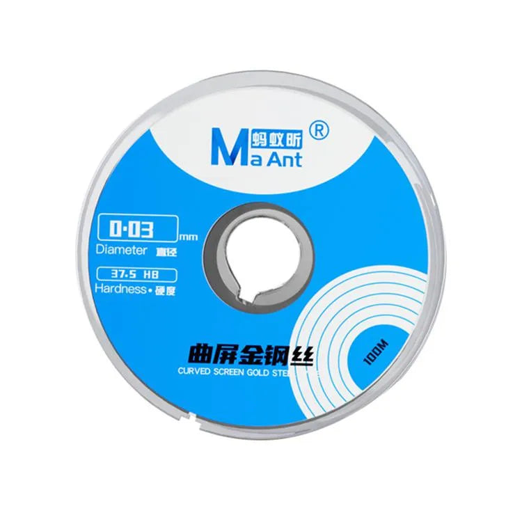 MaAnt 100m diamantdraad met hoge hardheid en gebogen vorm, diameter: 0,03 mm