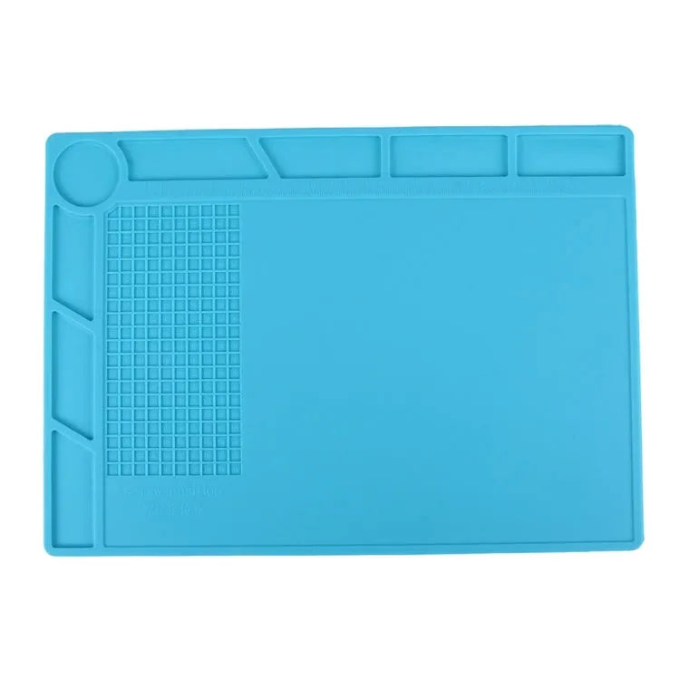 Onderhoudsplatform Hittebestendig reparatie-isolatiekussen op hoge temperatuur Siliconenmatten met schroeven Positie, afmeting: 35cm x 25cm (blauw)
