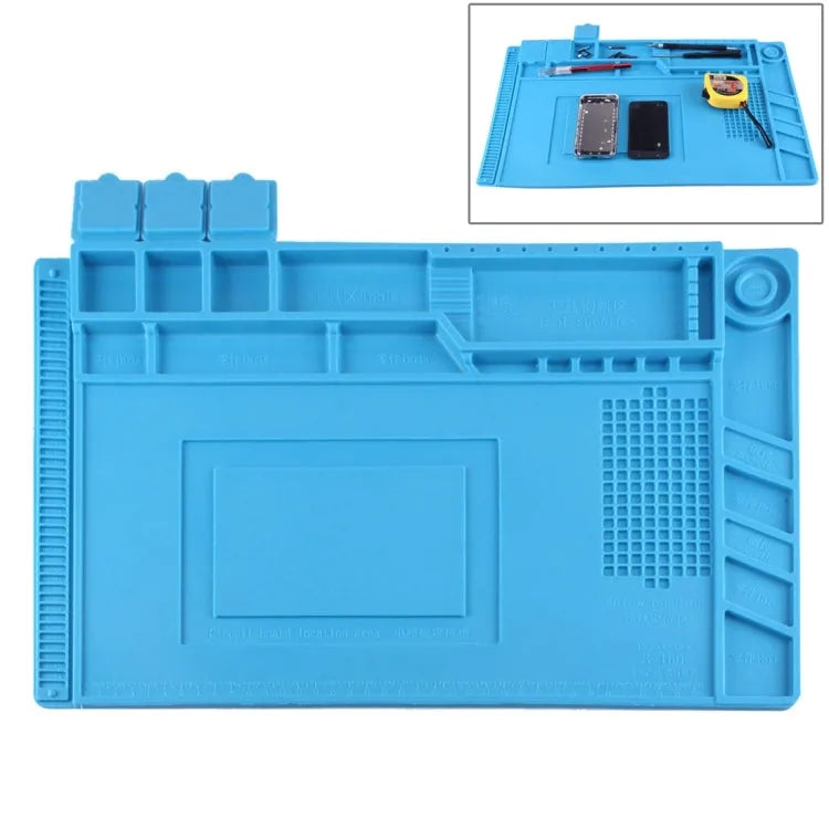 Onderhoudsplatform Antistatisch Antislip Hittebestendig reparatie-isolatiepad op hoge temperatuur Siliconenmatten, afmeting: 45cm x 30cm (blauw)
