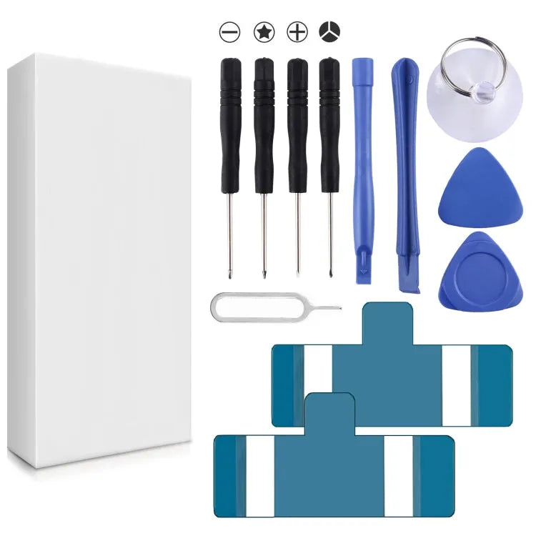 12 in 1 reparatiekits (4 x schroevendraaier + 2 x scheurstangen + 1 x sukkel + 2 x driehoek op dikke plakjes + Ejectpen + 2 x batterijtape)